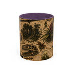 Vintage Natural History Coffee Mug — Botanical & Fossil Illustration Accent Mug
