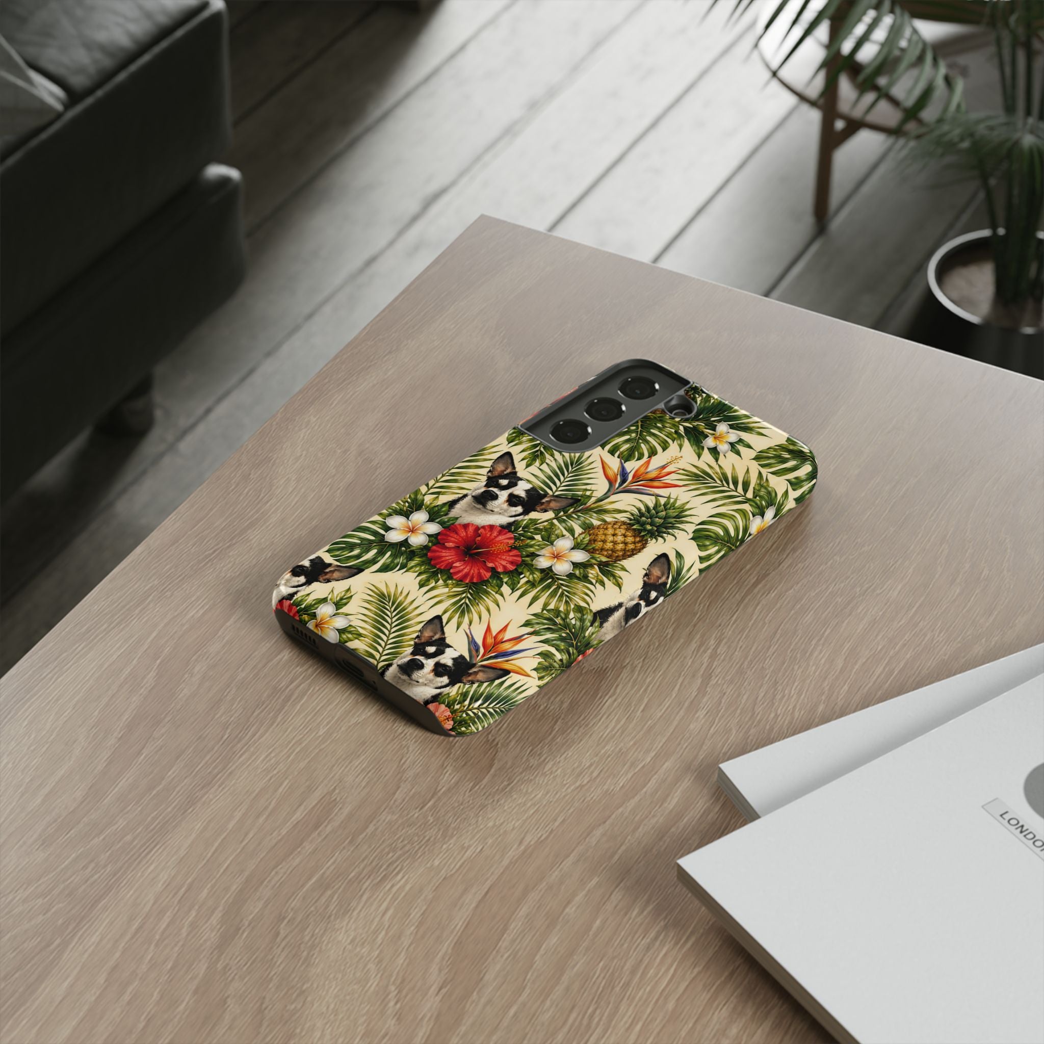 Tropical chihuahua Phone Case — Floral Pineapple Protective Tough Case