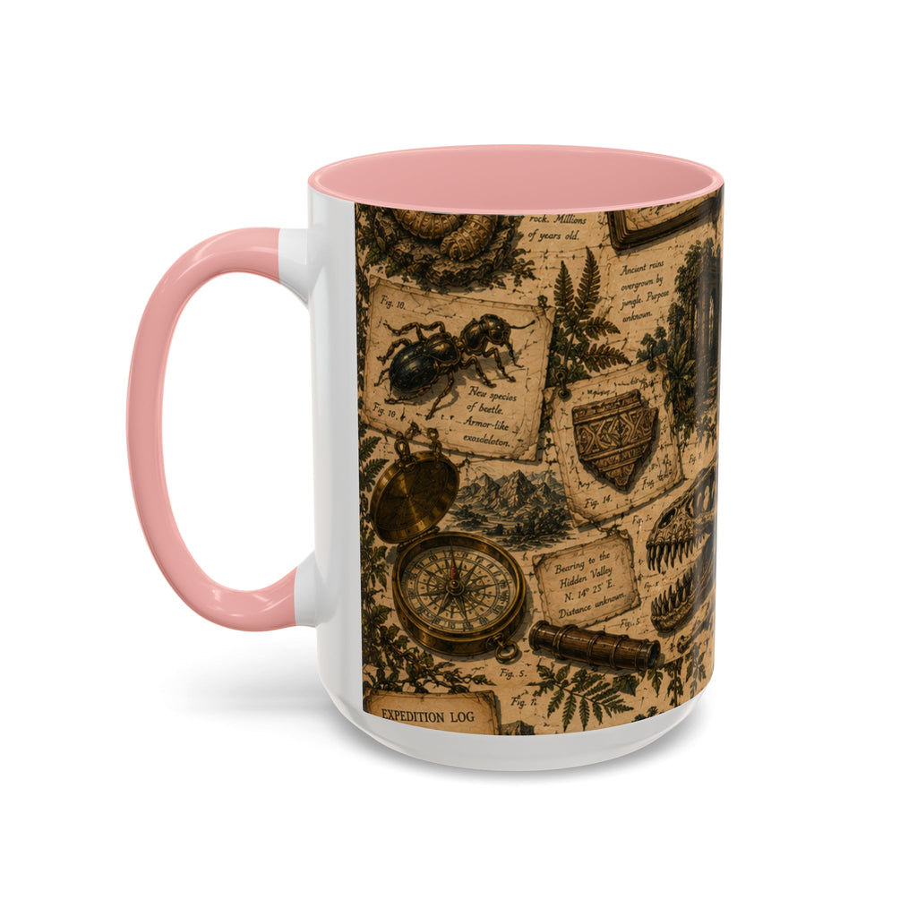 Vintage Natural History Coffee Mug — Botanical & Fossil Illustration Accent Mug