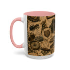 Vintage Natural History Coffee Mug — Botanical & Fossil Illustration Accent Mug