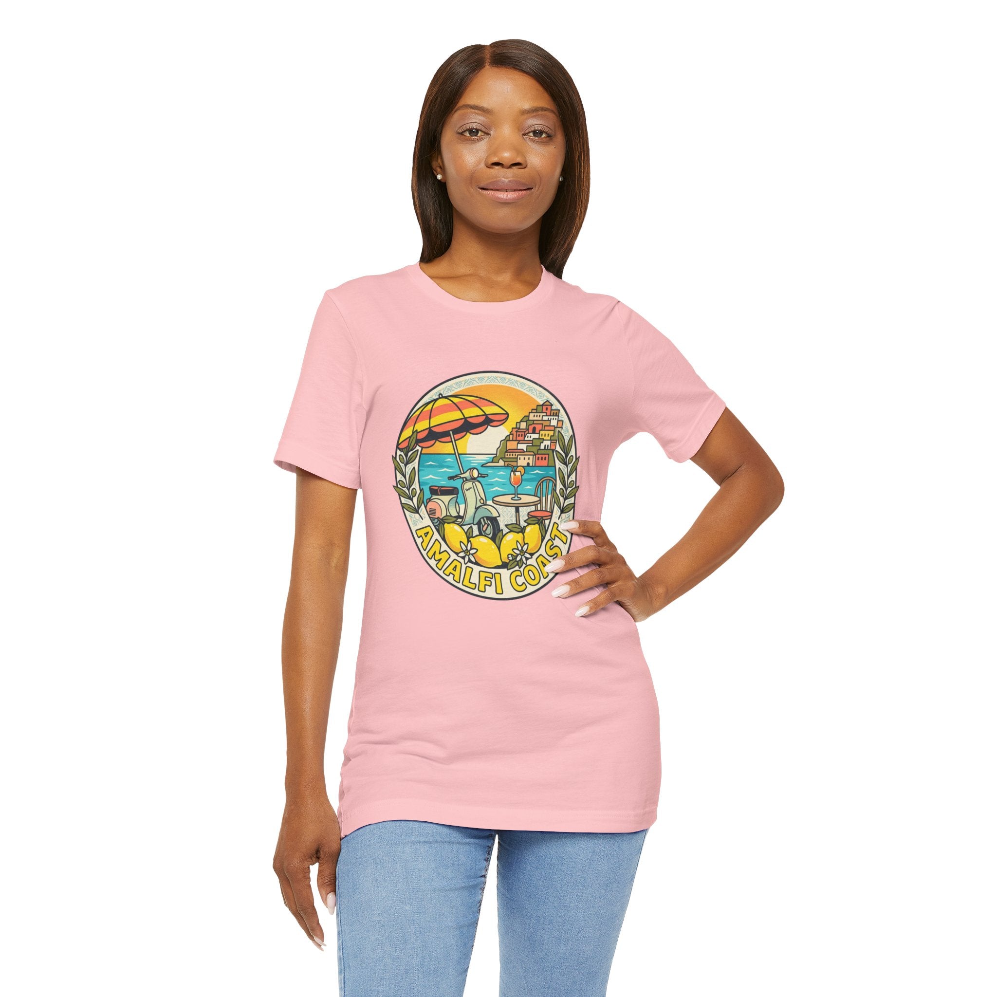 Amalfi Coast Vintage Travel Tee — Scenic Lemon & Vespa Graphic