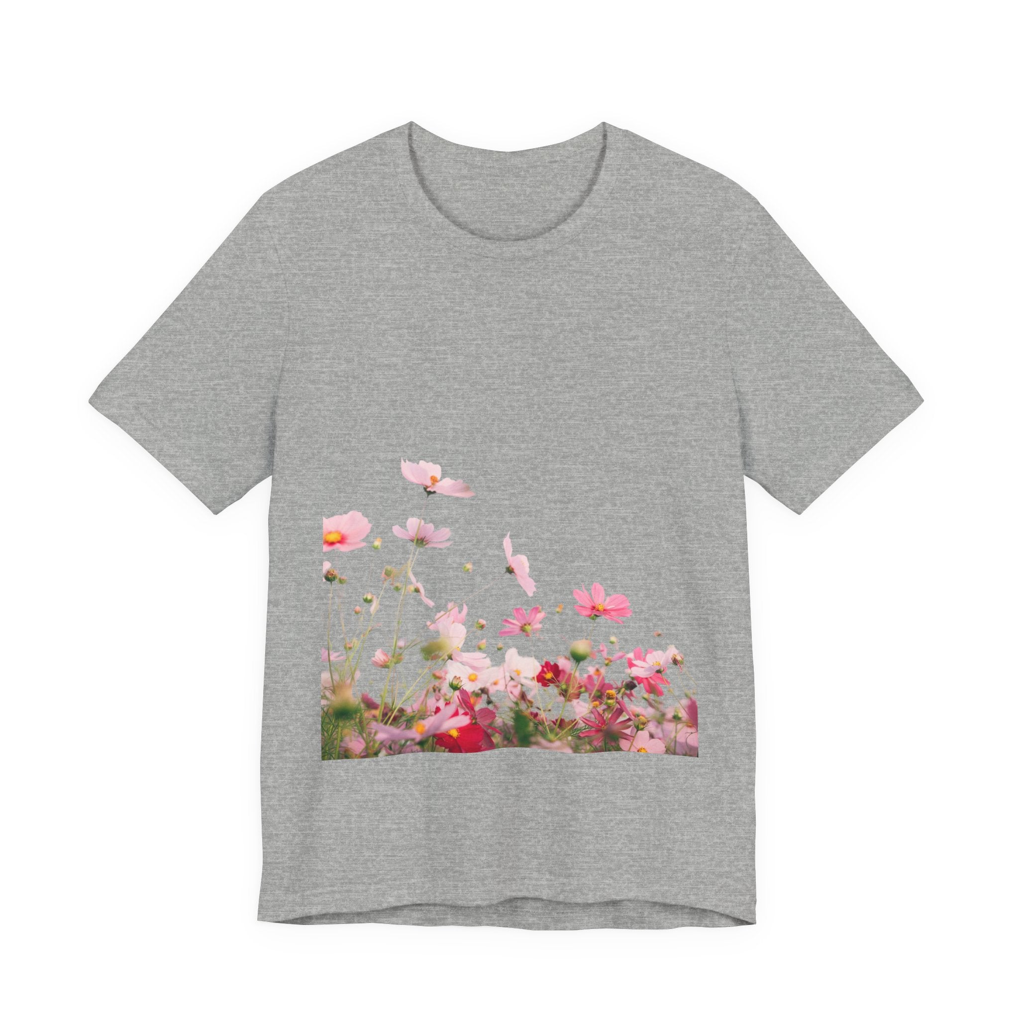 Floral Meadow Tee – Pink Wildflower Field Graphic T-Shirt