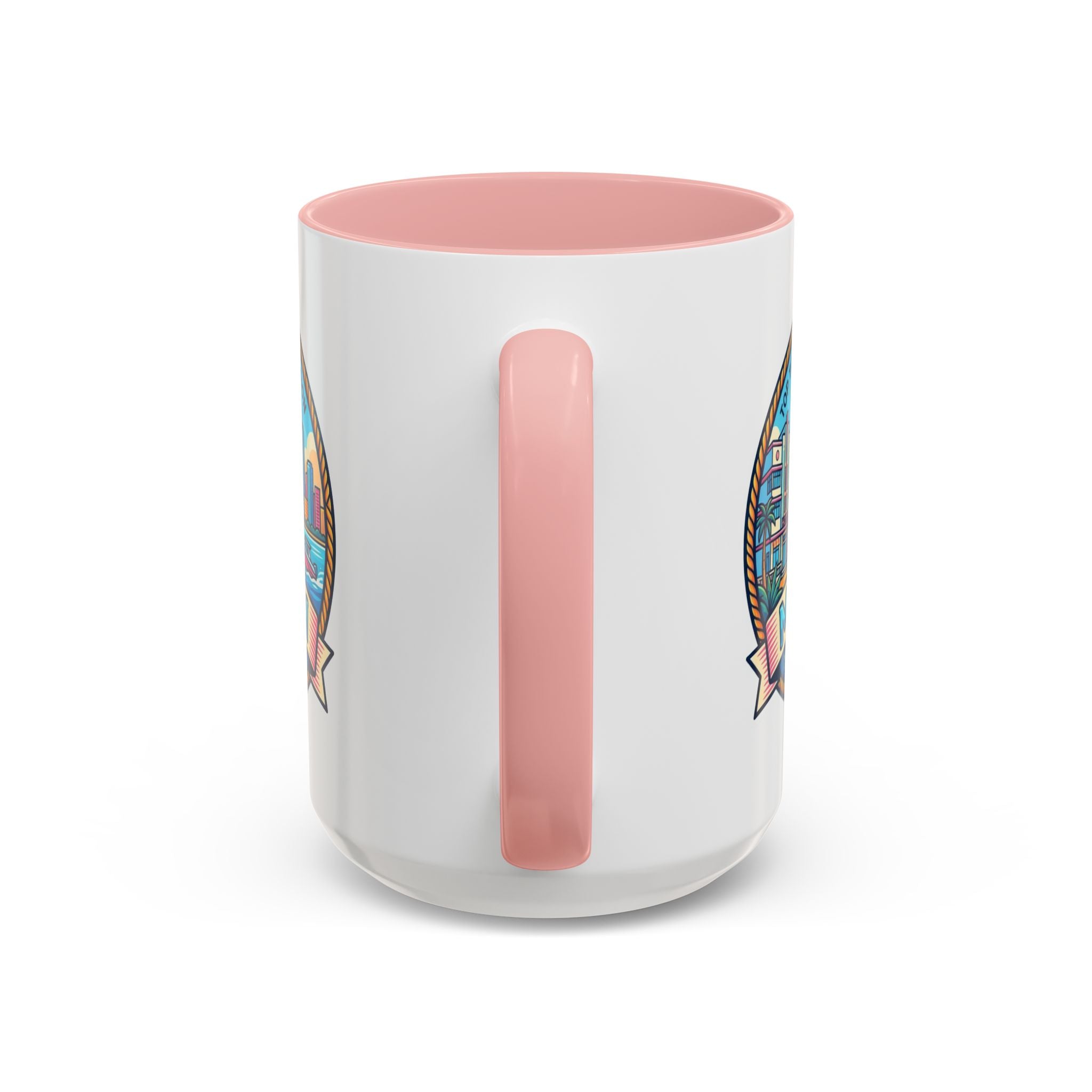Miami Vintage Travel Accent Coffee Mug – 'Miami' Scenic Beach & Skyline Design (11/15oz)