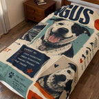 Velveteen Plush Blanket — Personalized Dog Poster Design (Angus "Goodest Boy" Pet Photo Blanket)