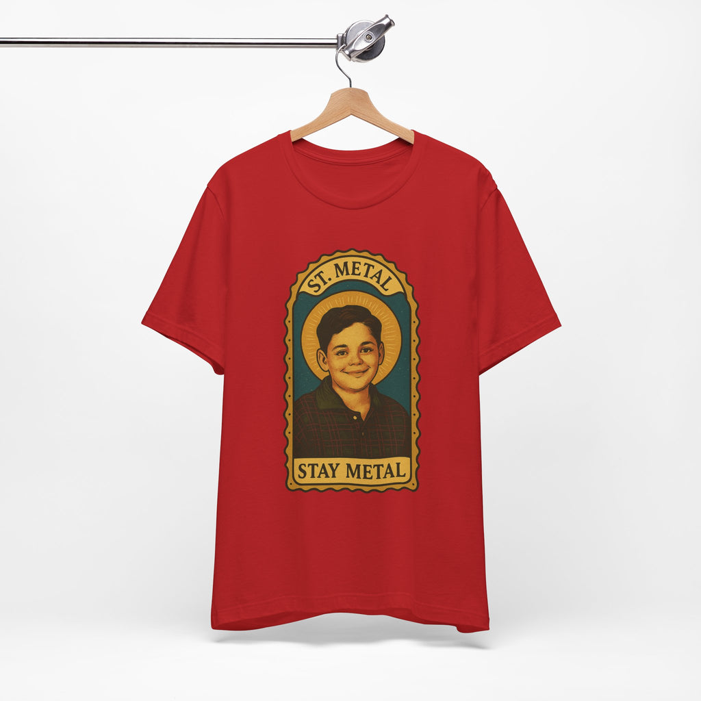 Copy of Stay Metal T-Shirt — Retro Saint Portrait Heavy Metal Tee