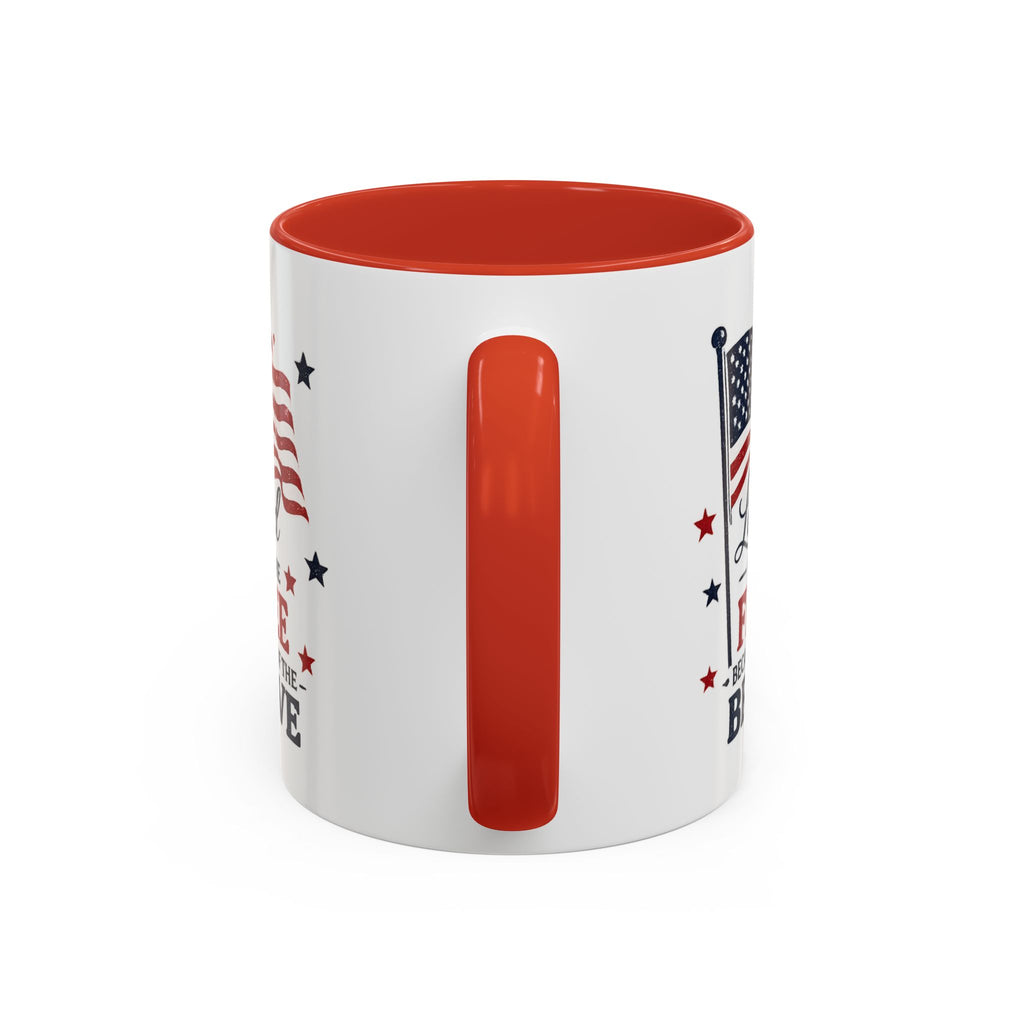 Patriotic Coffee Mug — "Land of the Free Because of the Brave" Accent Mug
