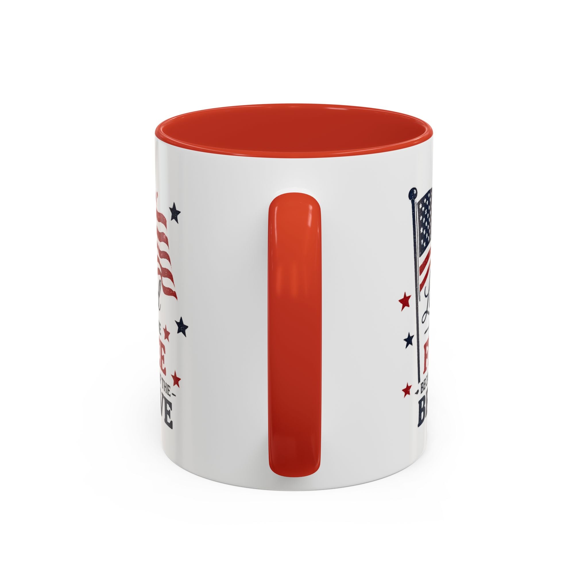 Patriotic Coffee Mug — "Land of the Free Because of the Brave" Accent Mug