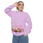 Floral Meadow Sweatshirt — Pink Cosmos Garden Crewneck