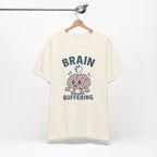 Brain Buffering T‑Shirt — Cute Cartoon Brain Graphic Tee for Neuro Humor