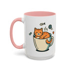 Cat in Cup Coffee Mug — Cute Cat Lover Accent Mug (11/15oz)