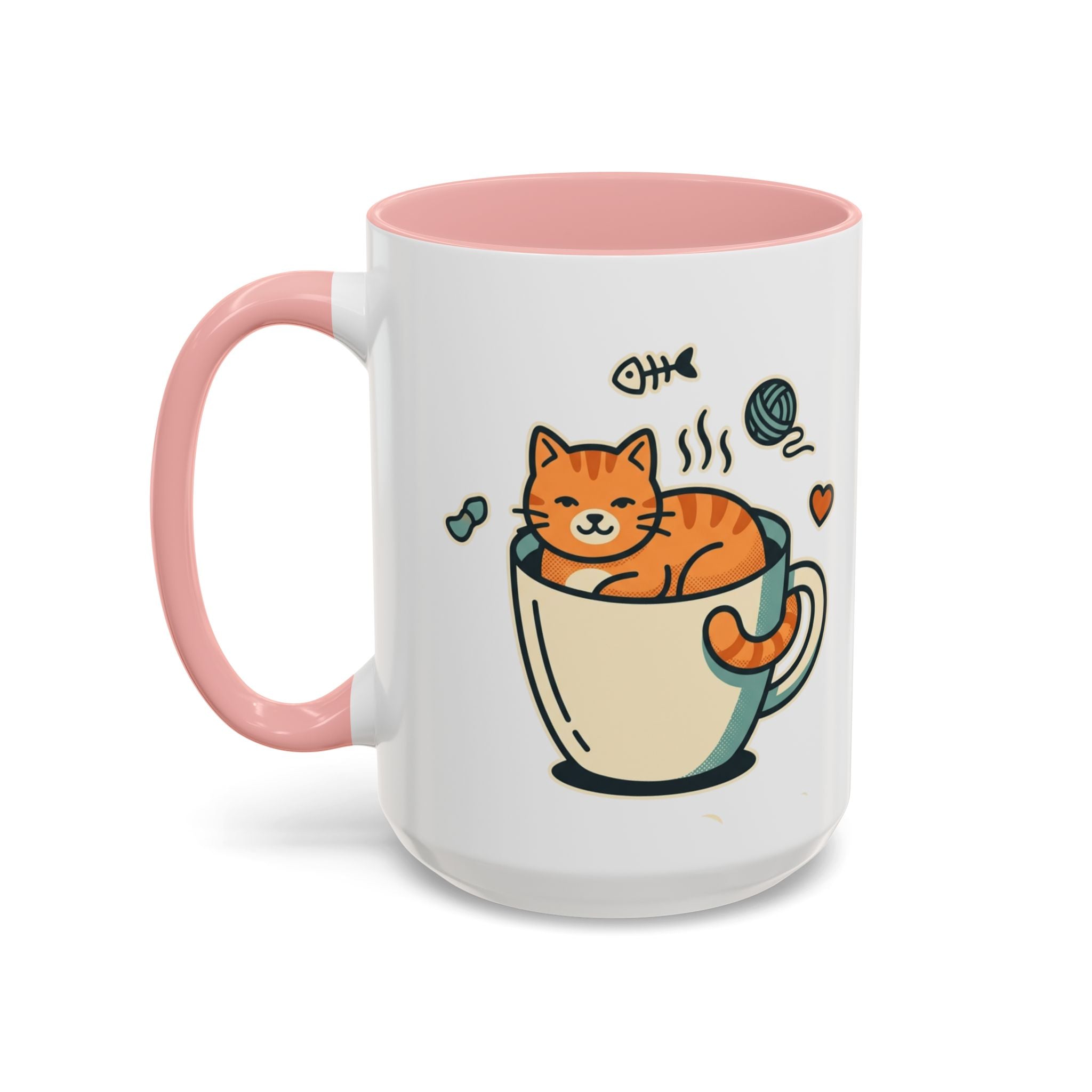 Cat in Cup Coffee Mug — Cute Cat Lover Accent Mug (11/15oz)