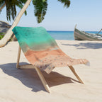 Aerial Beach Scene Beach Towel — Turquoise Waves & Sandy Shore Print