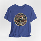 USA Eagle Vintage Patriotic T-Shirt — American Flag Graphic Tee