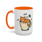 Cat in Cup Coffee Mug — Cute Cat Lover Accent Mug (11/15oz)