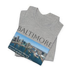 Baltimore Skyline Photo Tee — Inner Harbor Cityscape T-Shirt