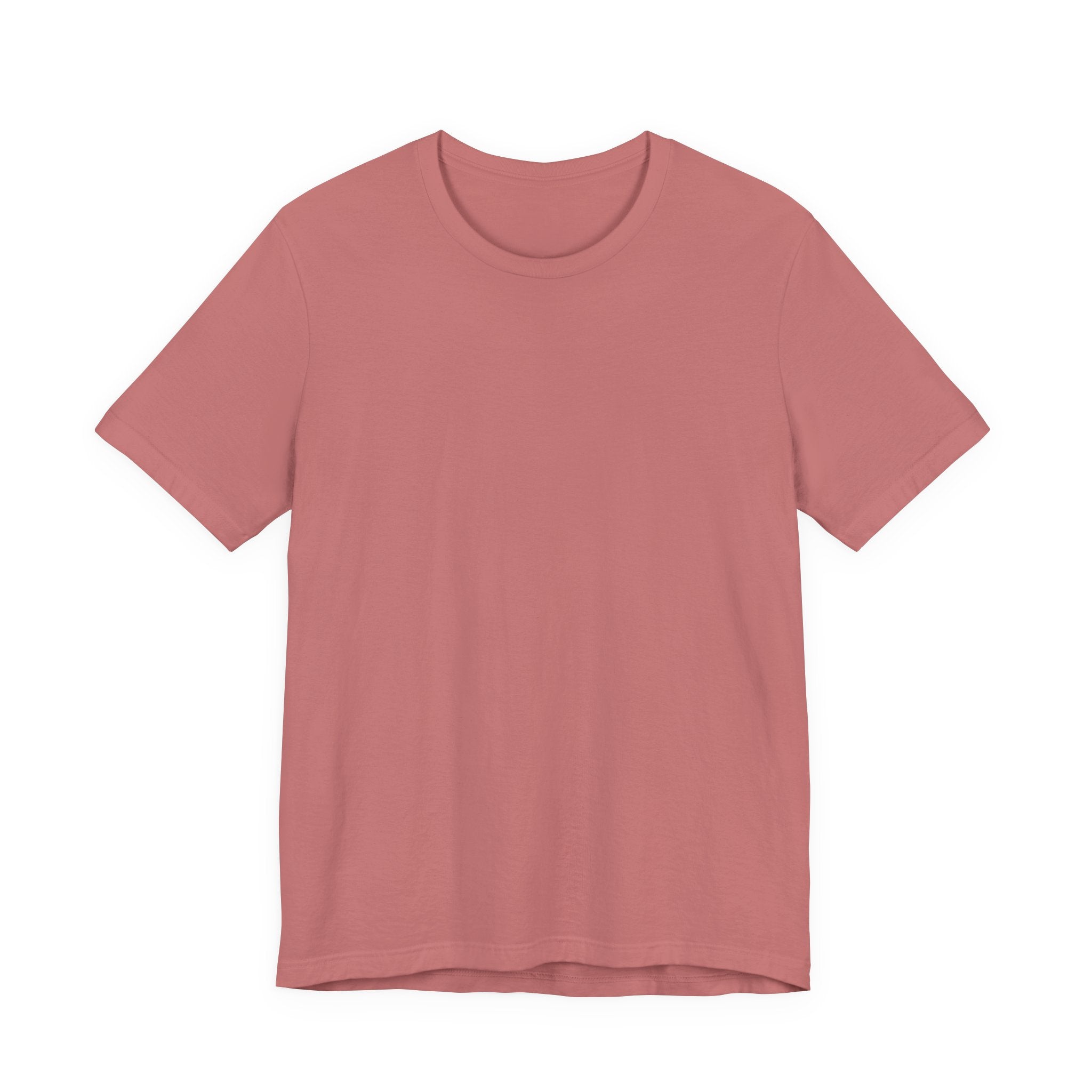 Nature Sunset Mountain Back Design T-Shirt — Scenic River & Pine Forest Graphic Tee