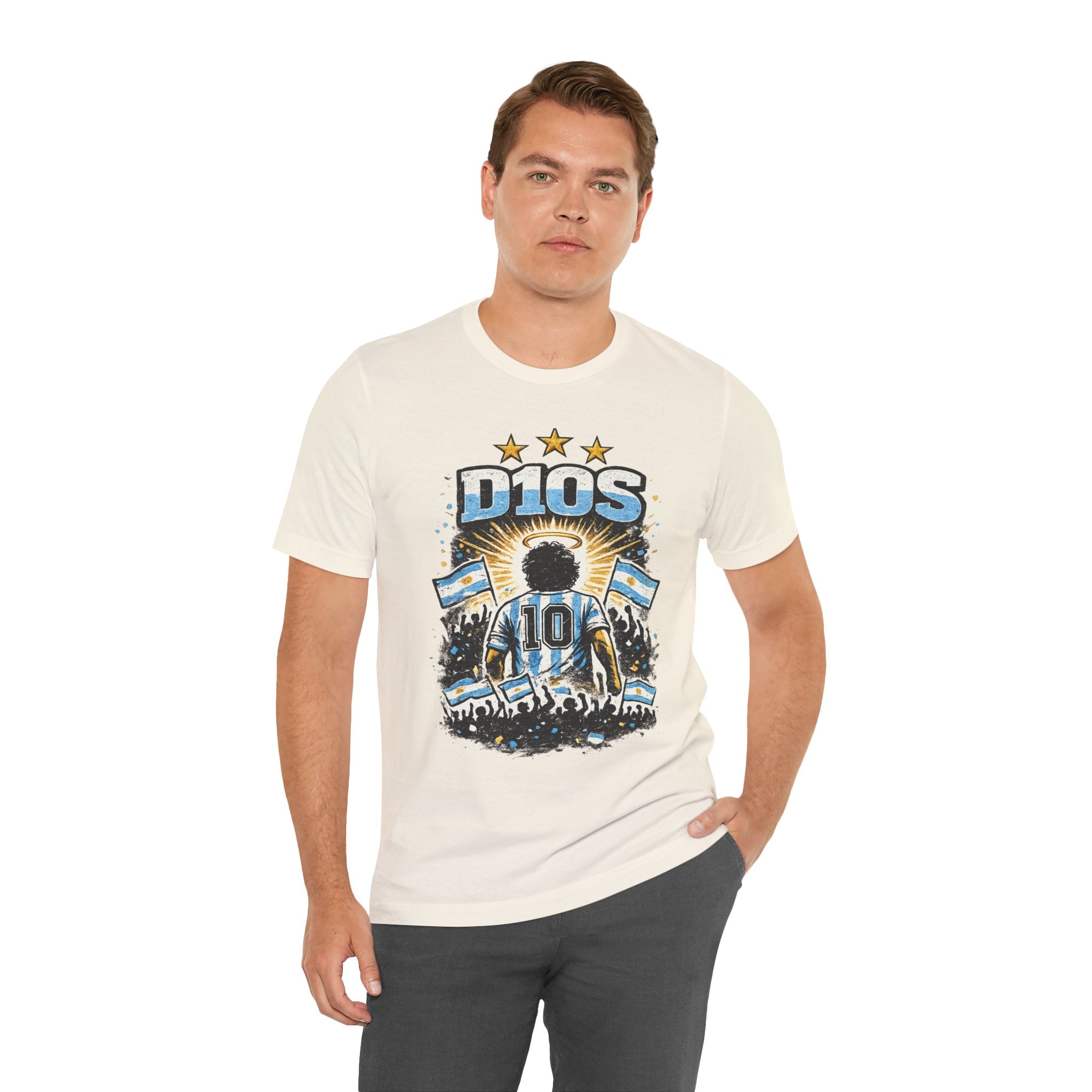 Dios 10 Argentina Soccer Tee — Maradona Tribute Football Shirt
