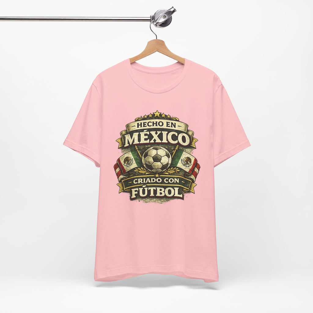 Mexico Soccer T‑Shirt — "Hecho en México, Criado con Fútbol" Vintage Football Tee
