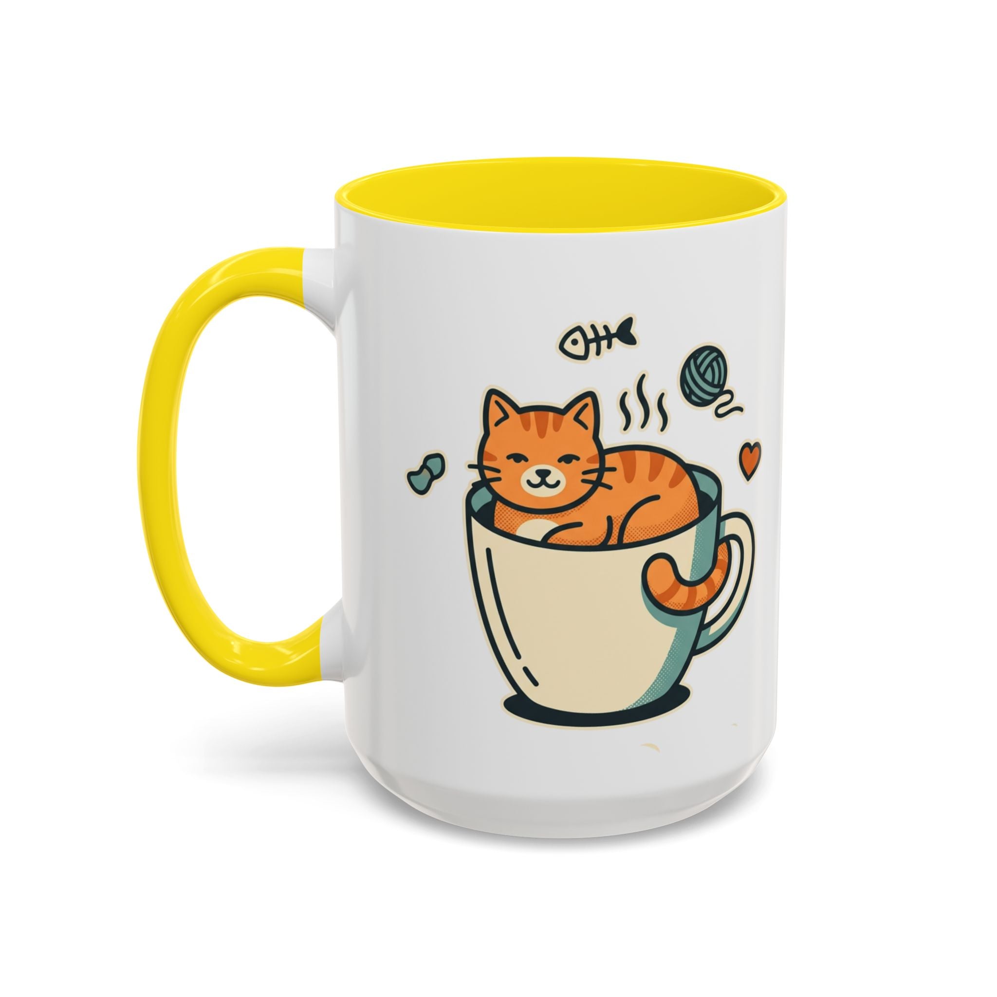Cat in Cup Coffee Mug — Cute Cat Lover Accent Mug (11/15oz)
