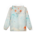 Pastel Tie-Dye Windbreaker Jacket — Lightweight Blue & Orange Printed Hooded Shell