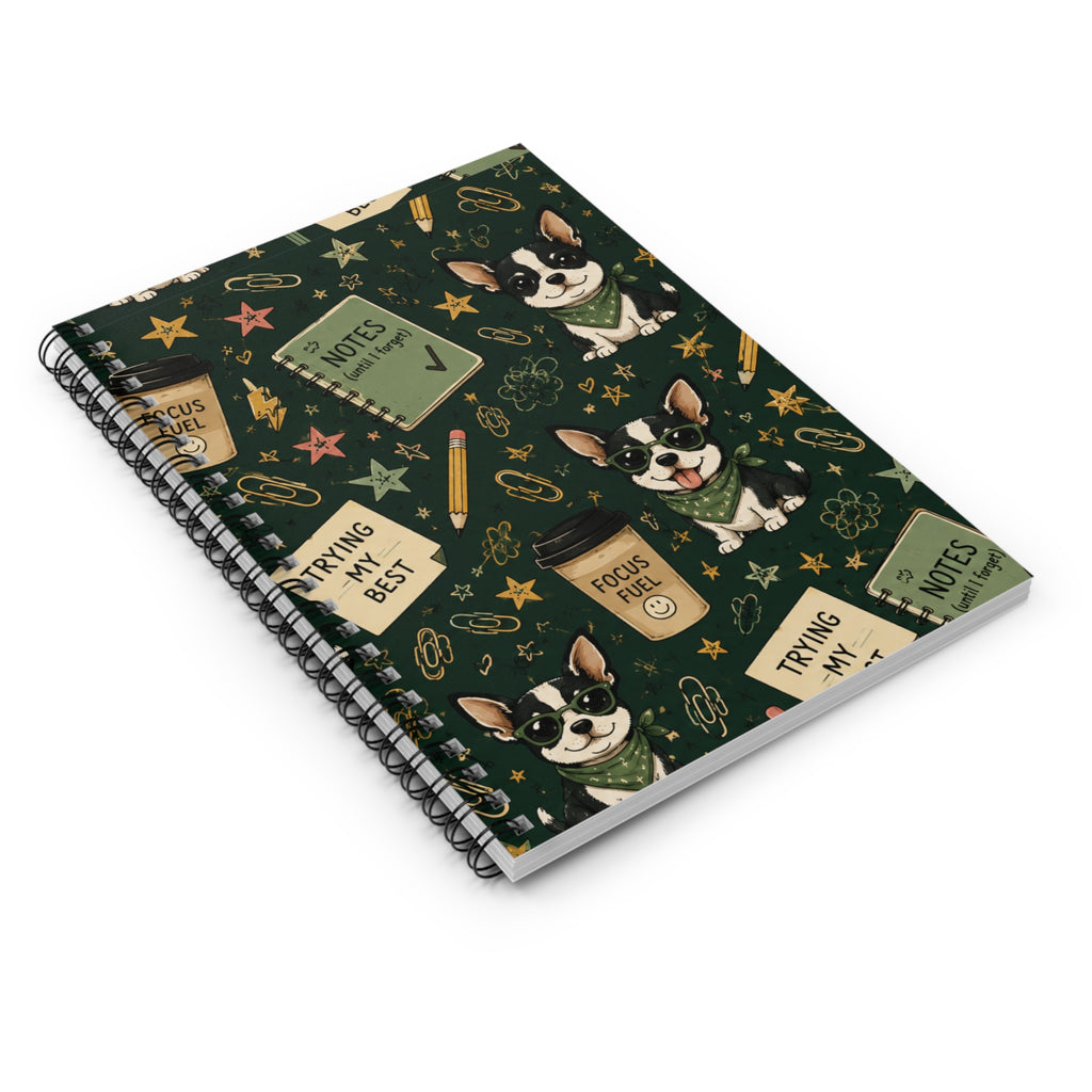 Chihuahua  Study Spiral Notebook — "Notes & Trying My Best" Ruled Journal