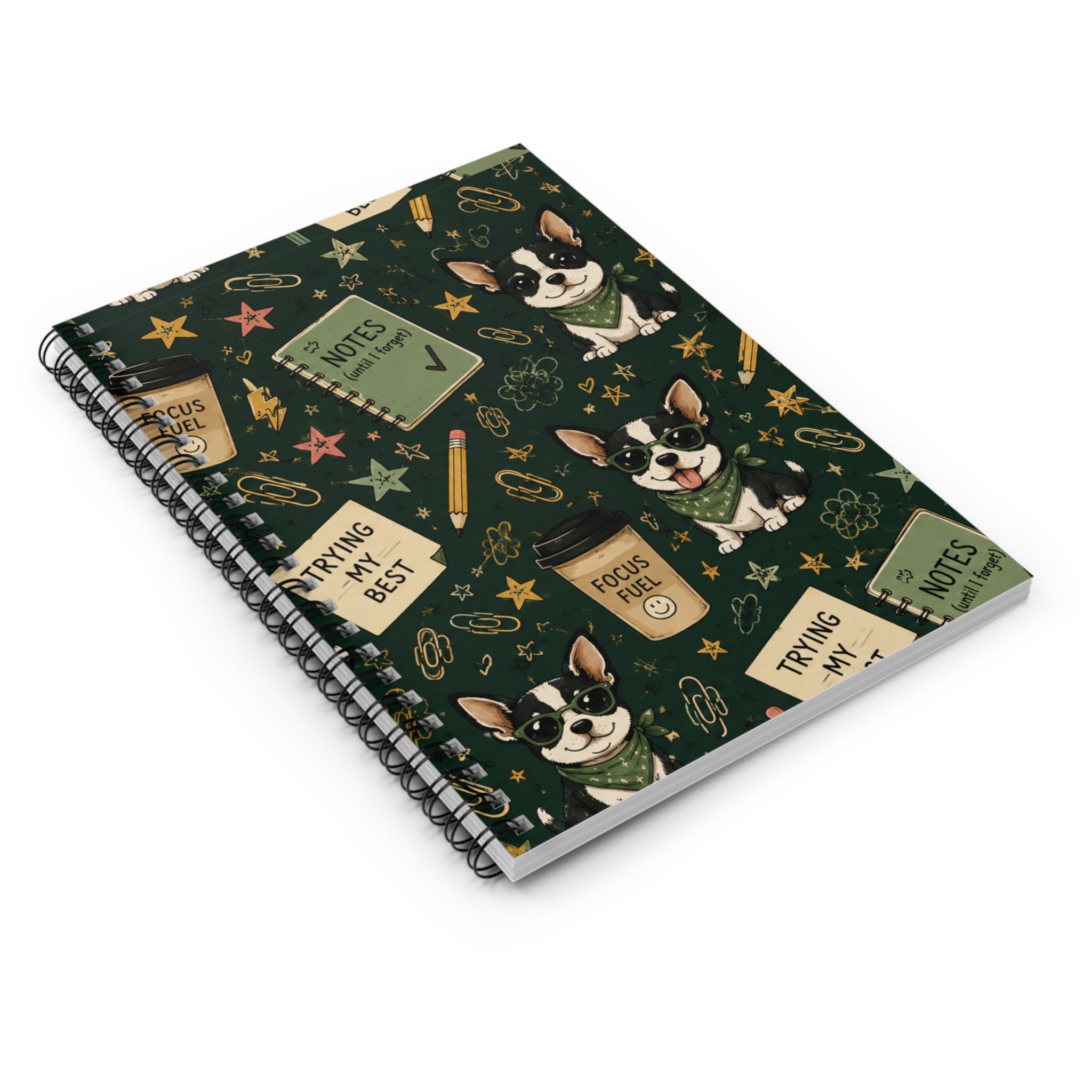 Chihuahua  Study Spiral Notebook — "Notes & Trying My Best" Ruled Journal