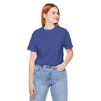 Nature Sunset Mountain Back Design T-Shirt — Scenic River & Pine Forest Graphic Tee