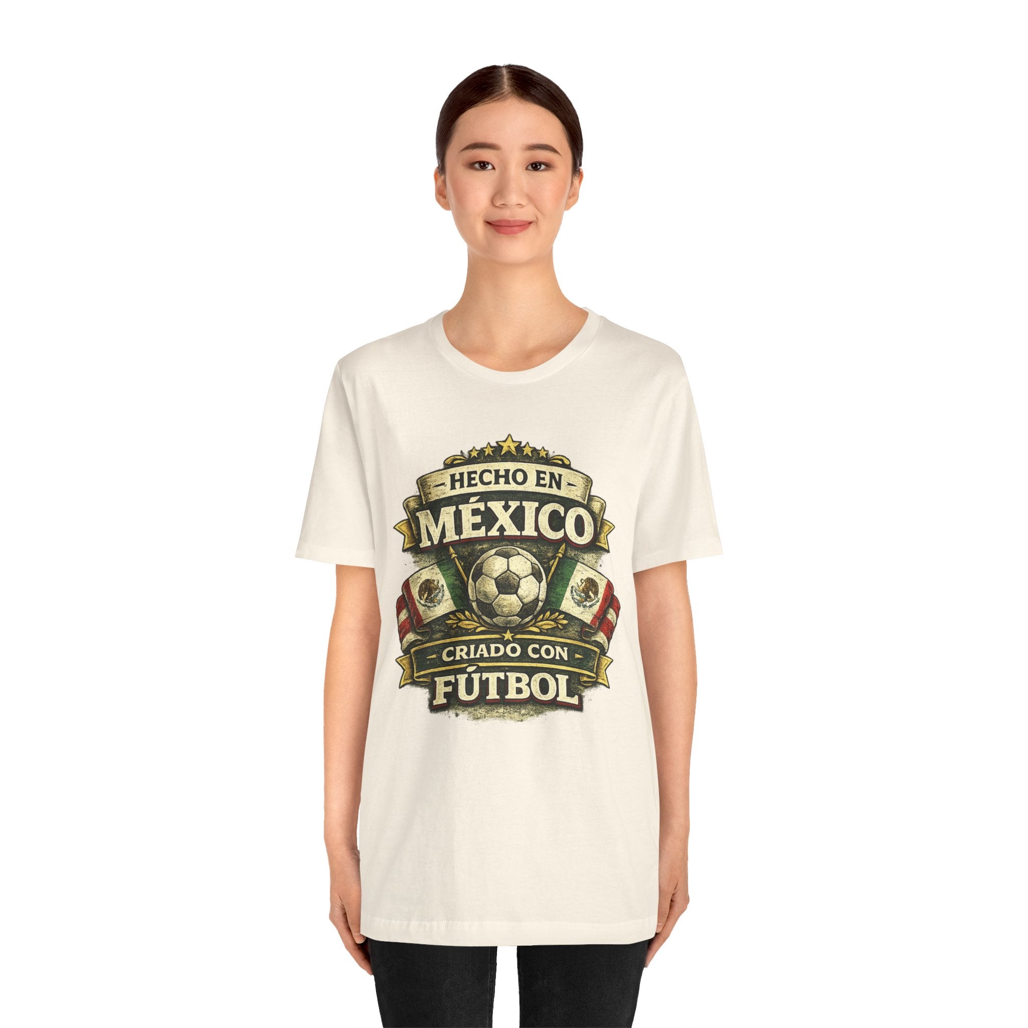 Mexico Soccer T‑Shirt — "Hecho en México, Criado con Fútbol" Vintage Football Tee