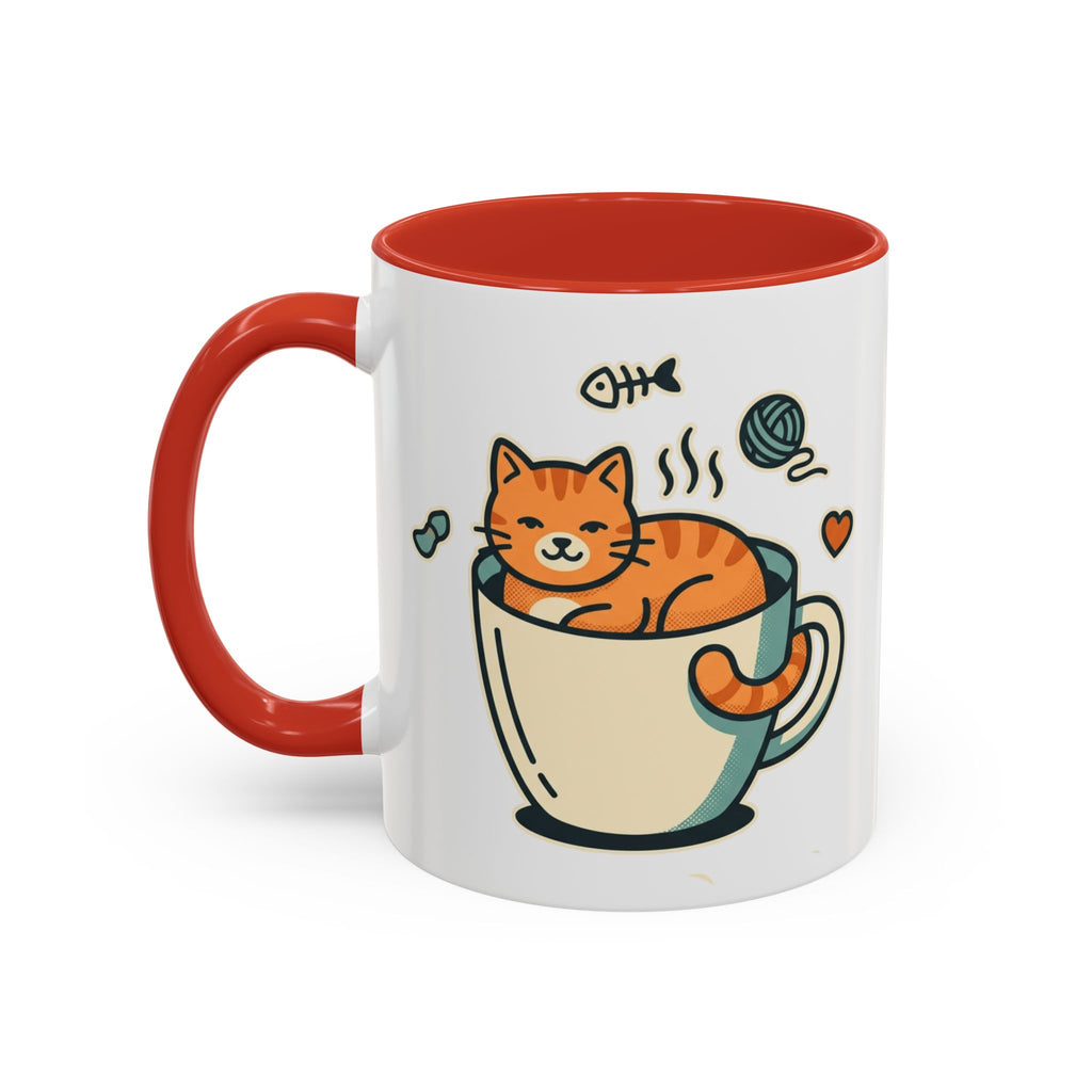 Cat in Cup Coffee Mug — Cute Cat Lover Accent Mug (11/15oz)