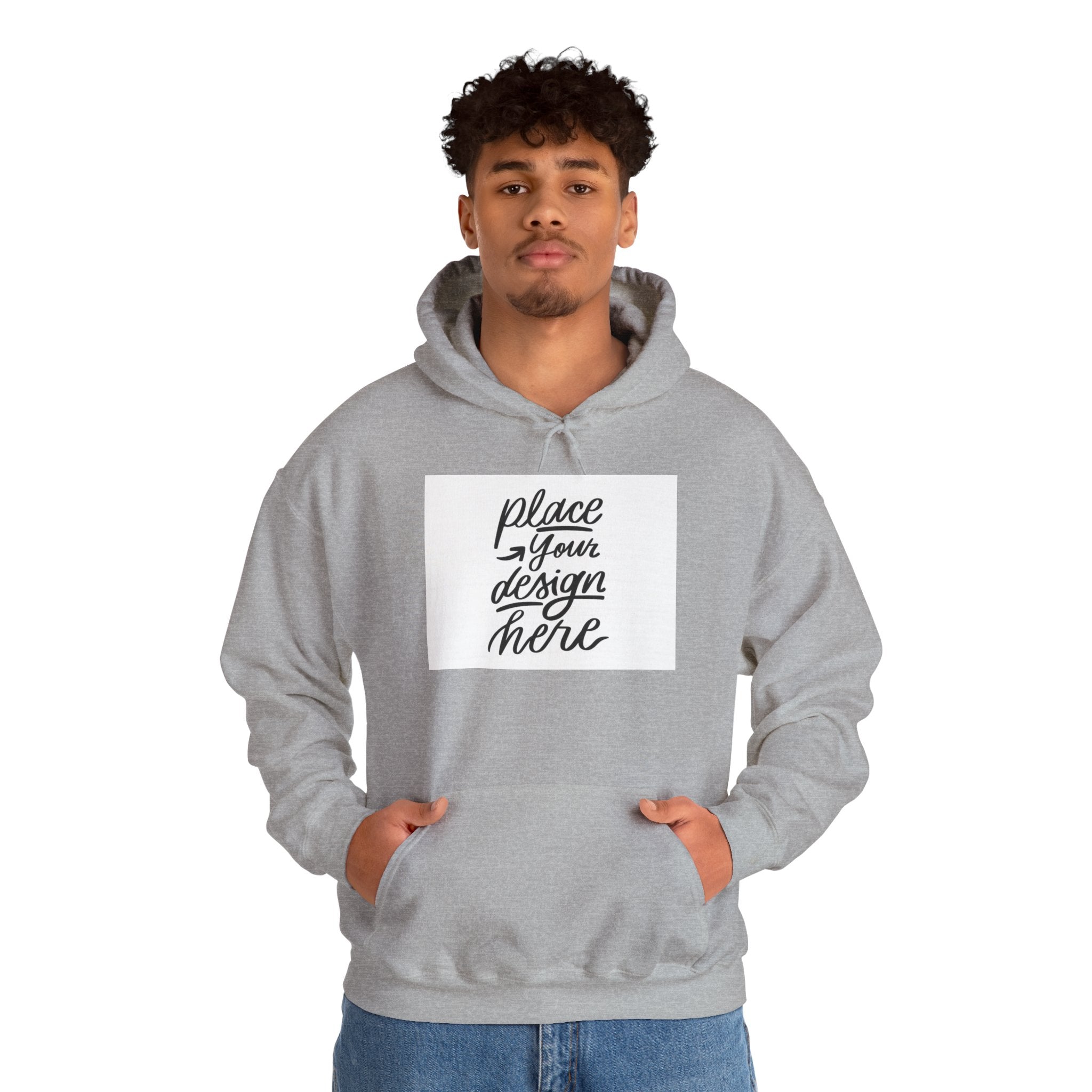 Classic Hoodie with Centered Design – 'Place Your Design Here'