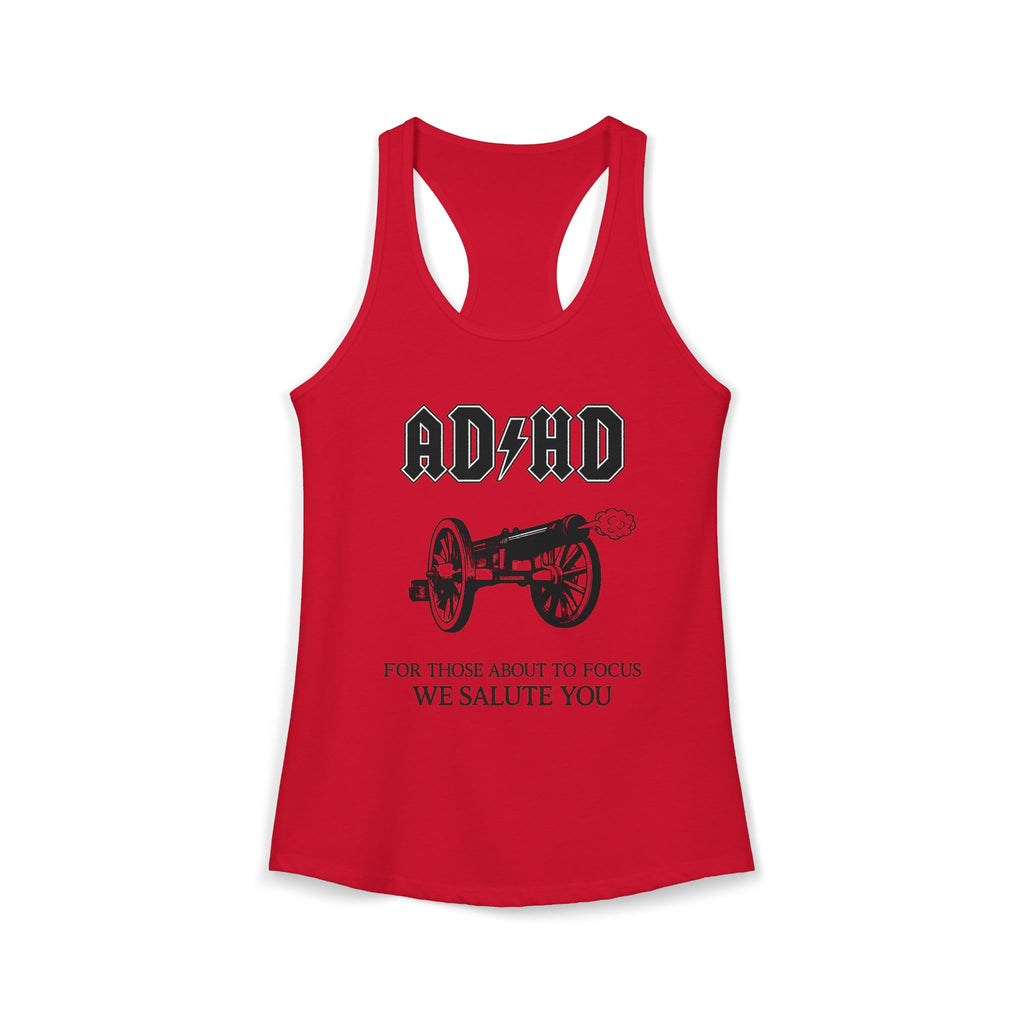 ADHD AC/DC Tank — "For Those About to Focus We Salute You" Graphic T-Shirt