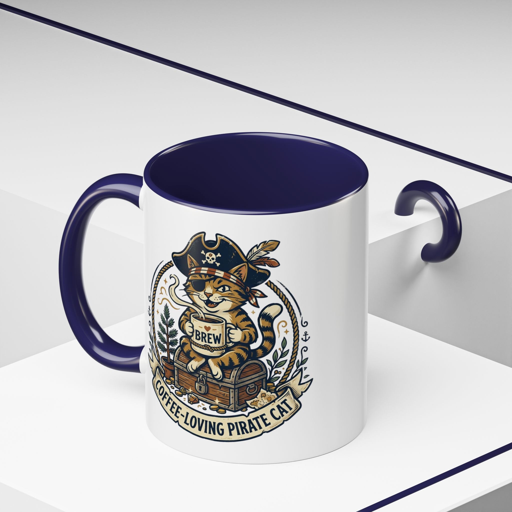 Vintage Sailor Anchor Coffee Mug — Nautical Tattoo Accent Mug (11/15oz)