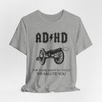 ADHD AC/DC Tee — "For Those About to Focus We Salute You" Graphic T-Shirt