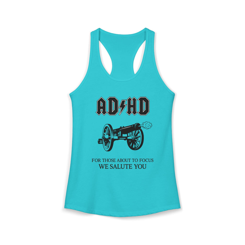 ADHD AC/DC Tank — "For Those About to Focus We Salute You" Graphic T-Shirt