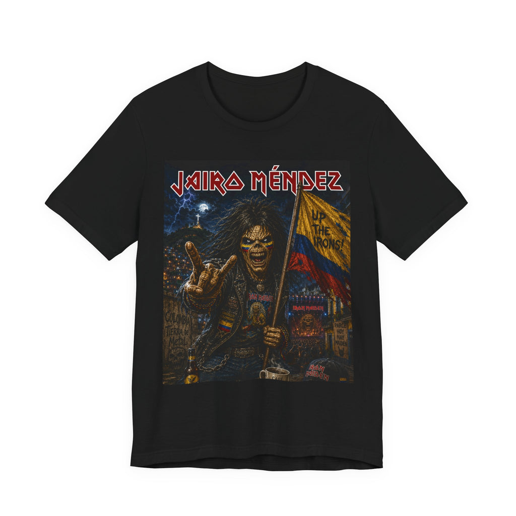 Jairo Méndez Metal Band Tee — Iron Maiden Flag T‑Shirt