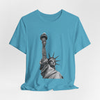Statue of Liberty Graphic Tee — Black & White NYC Landmark T-Shirt