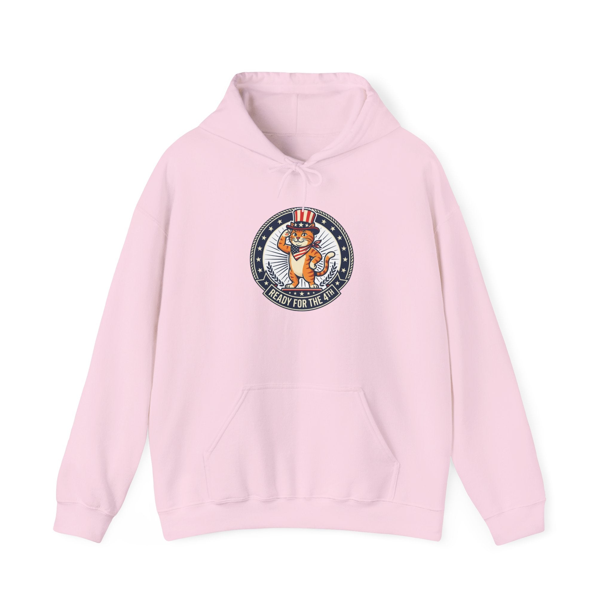Patriotic Cat Hoodie — "Ready for the Stars" Graphic Pullover
