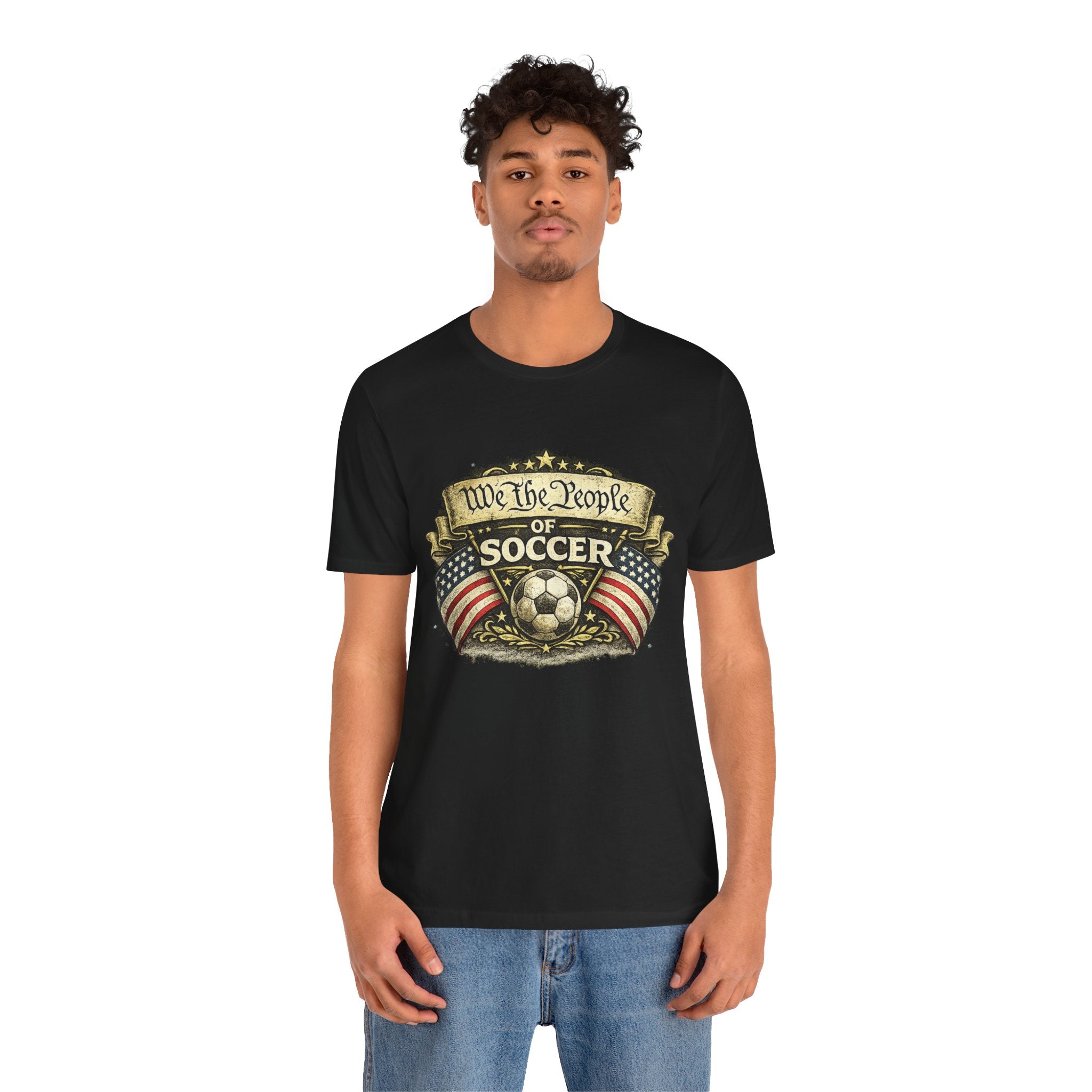 We The People of Soccer T-Shirt — American Flag Vintage Soccer Tee