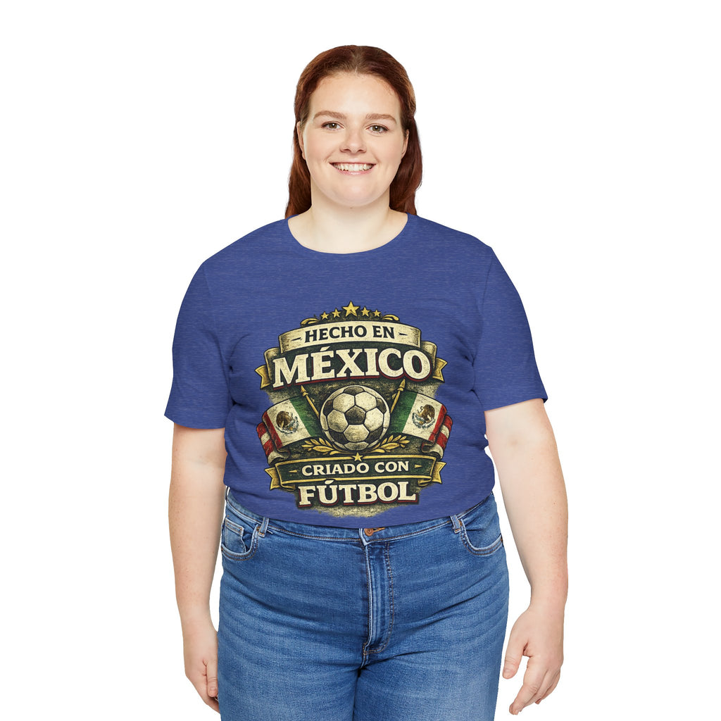 Mexico Soccer T‑Shirt — "Hecho en México, Criado con Fútbol" Vintage Football Tee