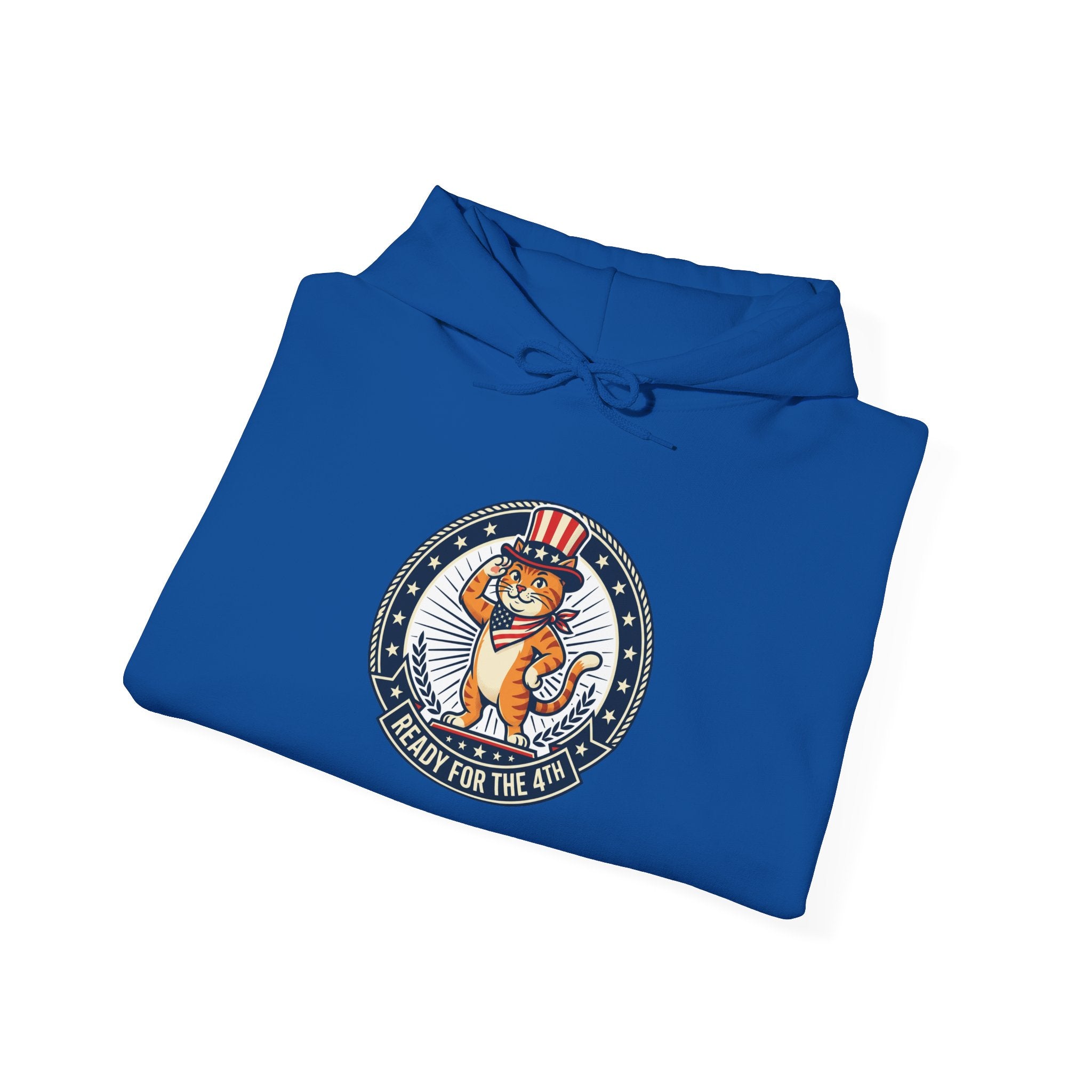 Patriotic Cat Hoodie — "Ready for the Stars" Graphic Pullover