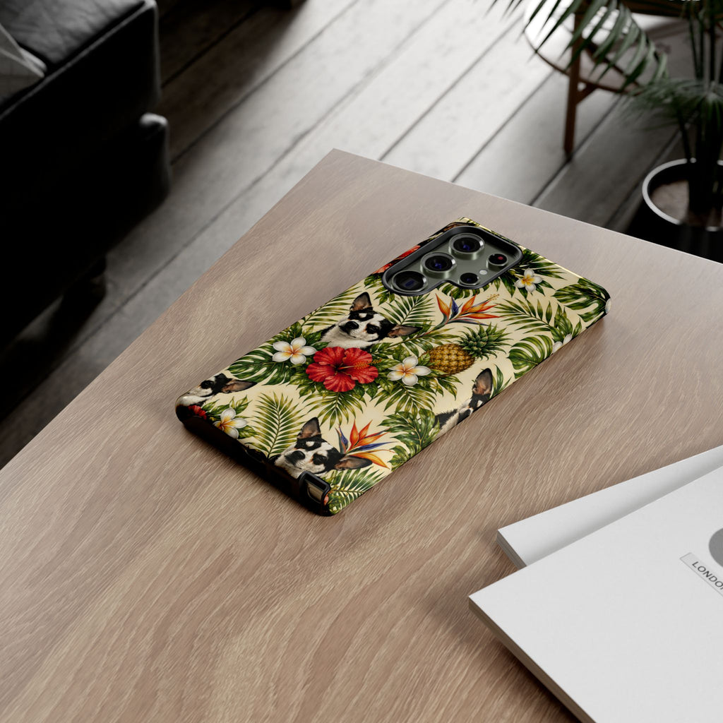 Tropical chihuahua Phone Case — Floral Pineapple Protective Tough Case