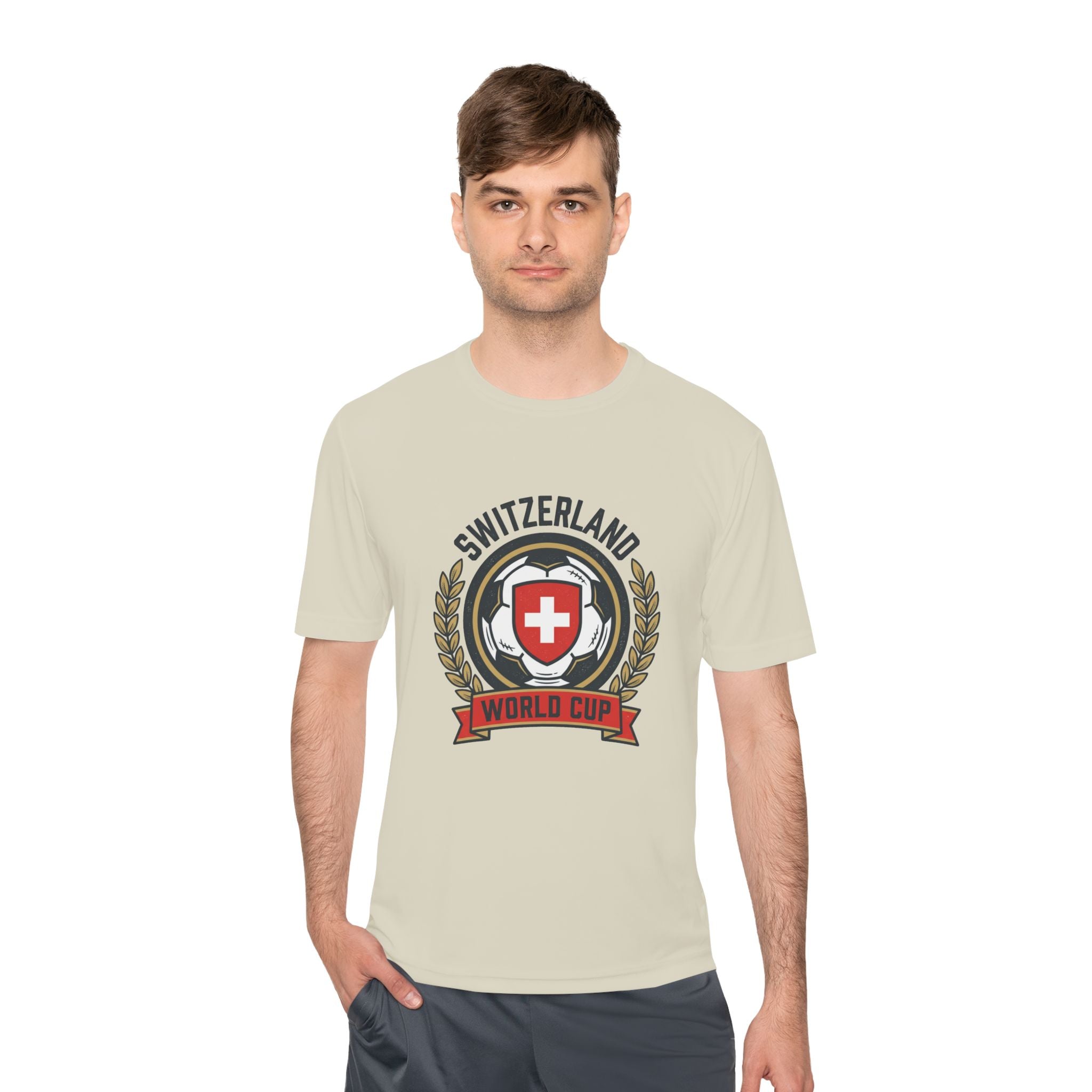 Switzerland World Cup Soccer Tee — Swiss Crest Football Fan Shirt
