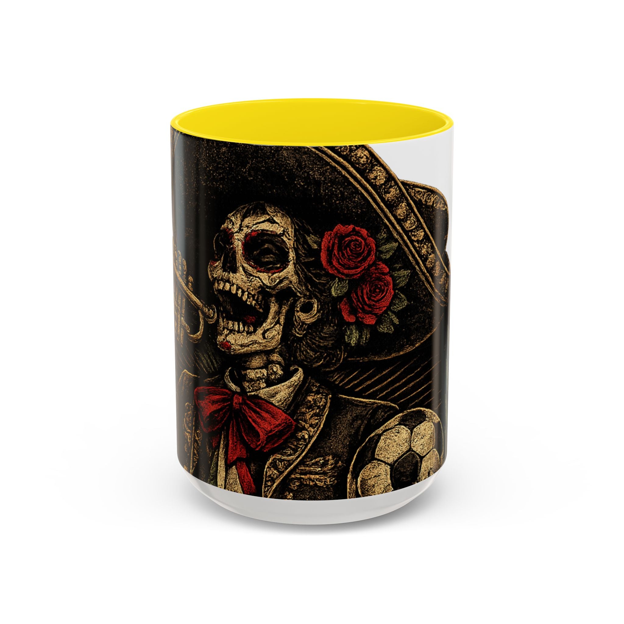 Day of the Dead Soccer Skull Accent Mug — 11/15oz