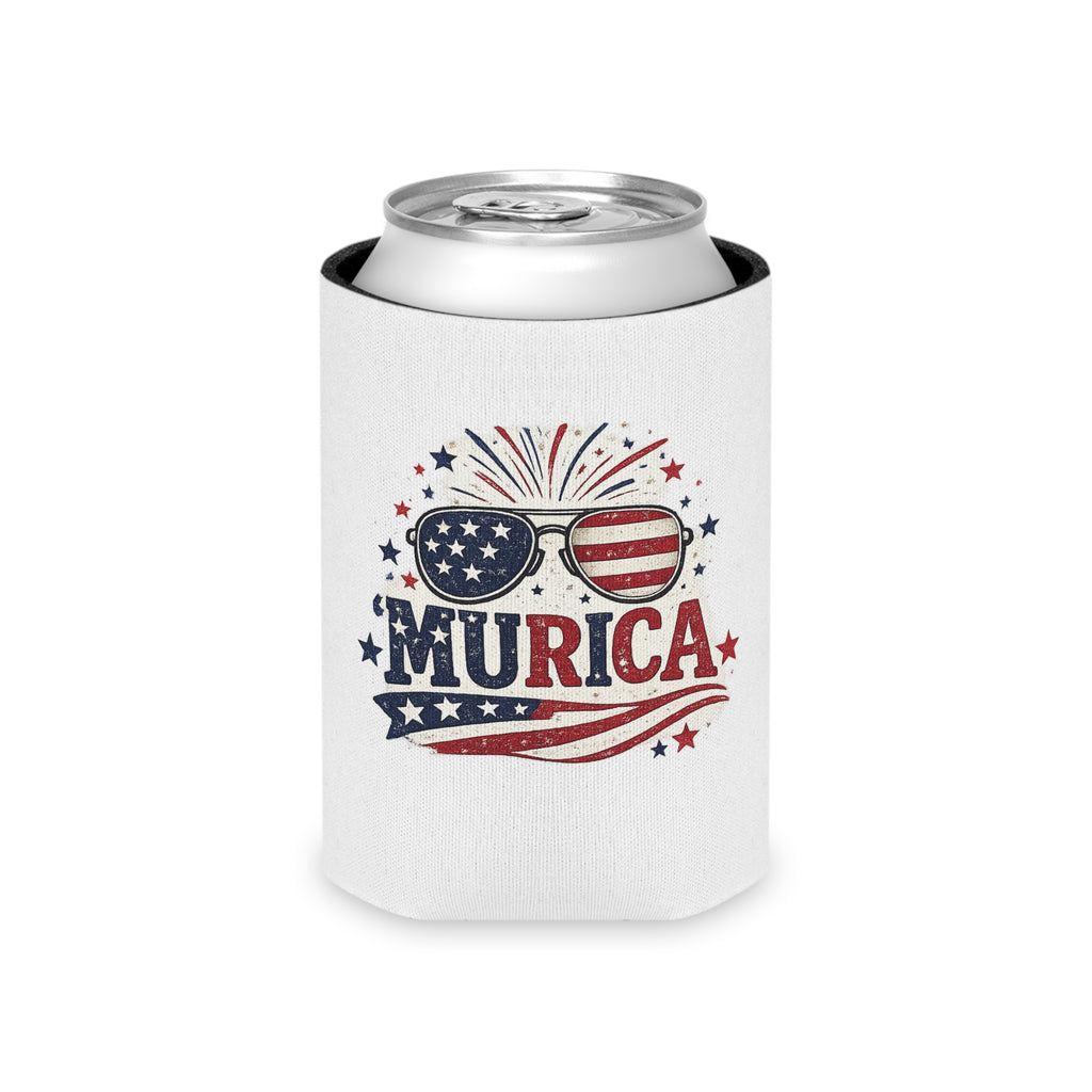 Can Cooler - ‘Murica American Flag Sunglasses Patriotic 4th of July Koozie