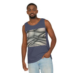 Abstract Wave Mesh Tank Top — Geometric Optical Illusion Graphic Tank