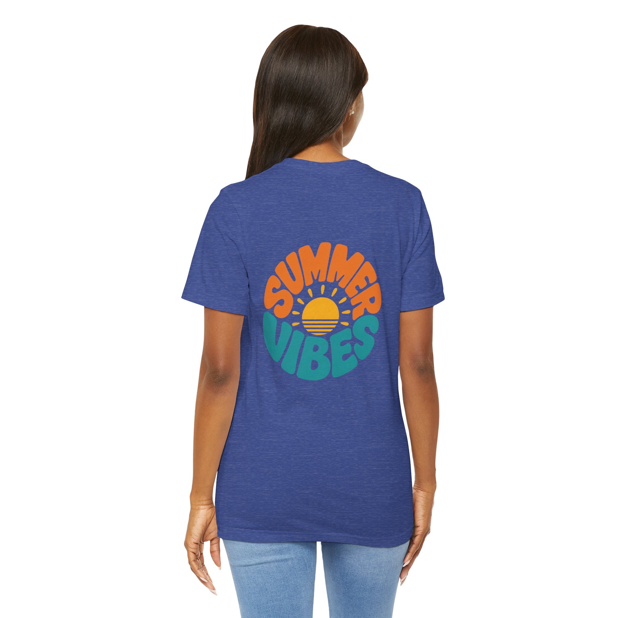 Summer Vibes Tee — Retro Sun Graphic Back Print