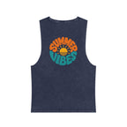 Summer Vibes Stonewash Tank Top — Retro Sunset Graphic Tank