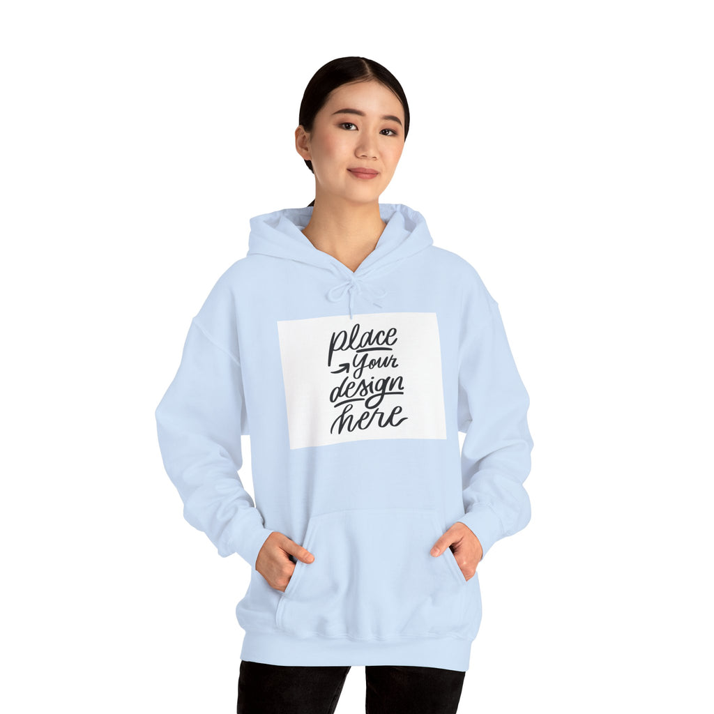 Classic Hoodie with Centered Design – 'Place Your Design Here'