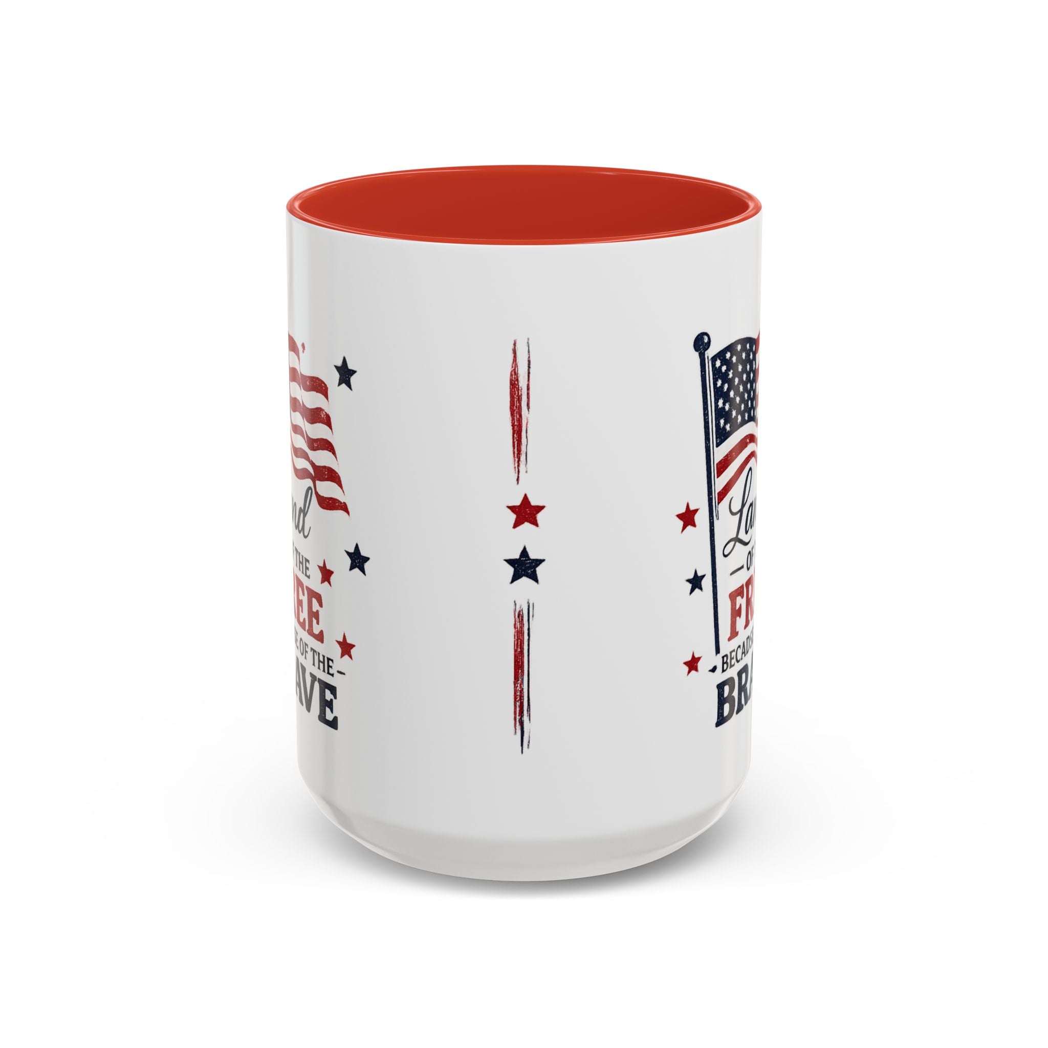 Patriotic Coffee Mug — "Land of the Free Because of the Brave" Accent Mug