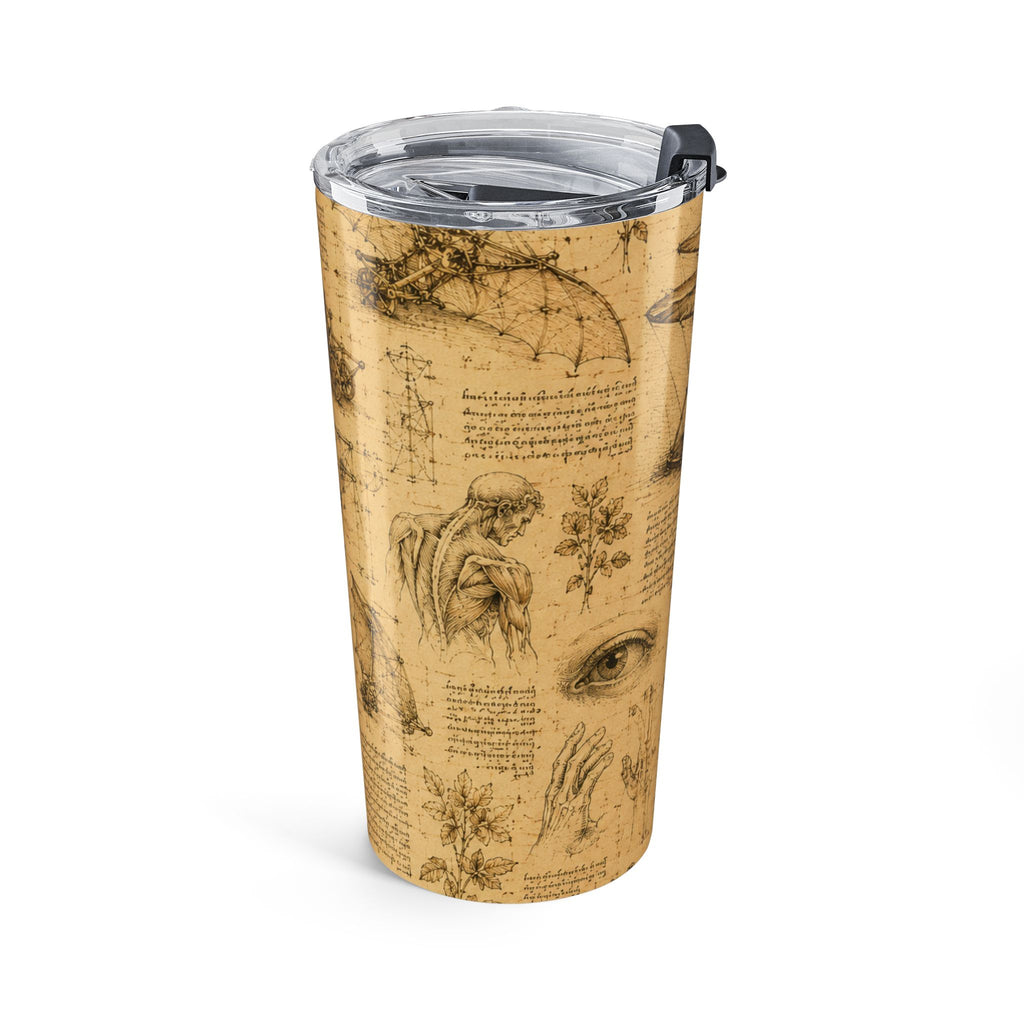 20oz Leonardo da Vinci Sketch Tumbler — Vintage Invention Travel Mug